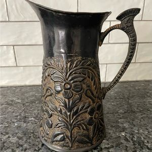 Black metal decorative pitcher